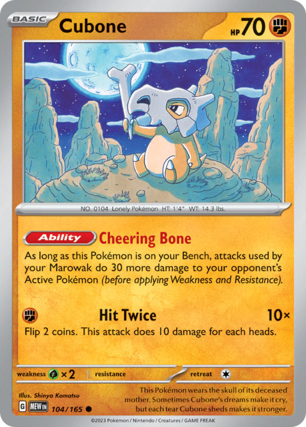 MEW - 104 - Cubone - reverse holo