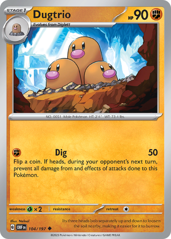 OBF - 104 - Dugtrio - reverse holo