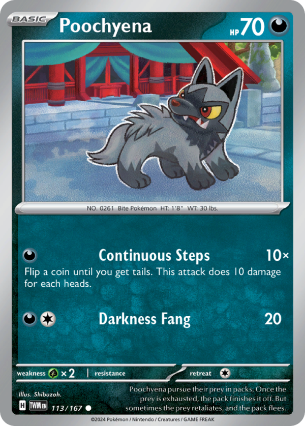 TWM - 113 - Poochyena - reverse holo