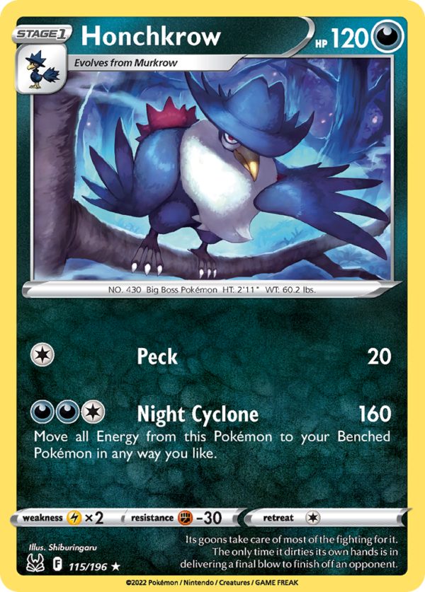 LOR - 115 - Honchkrow - reverse holo