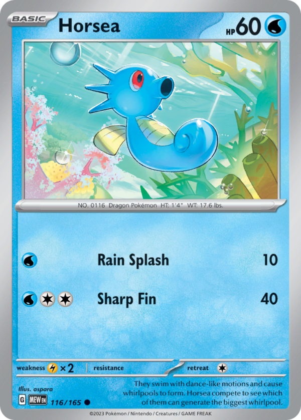 MEW - 116 - Horsea - reverse holo