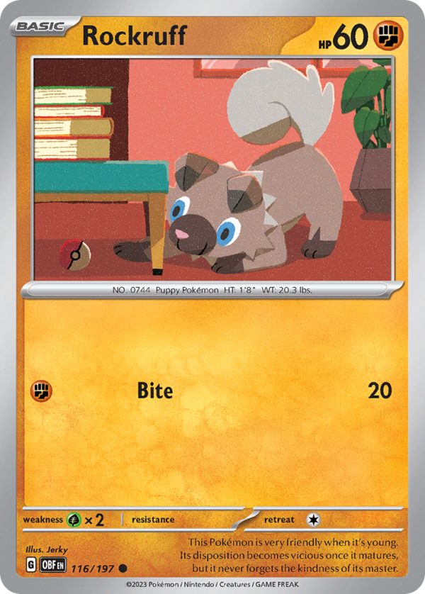 OBF - 116 - Rockruff - reverse holo