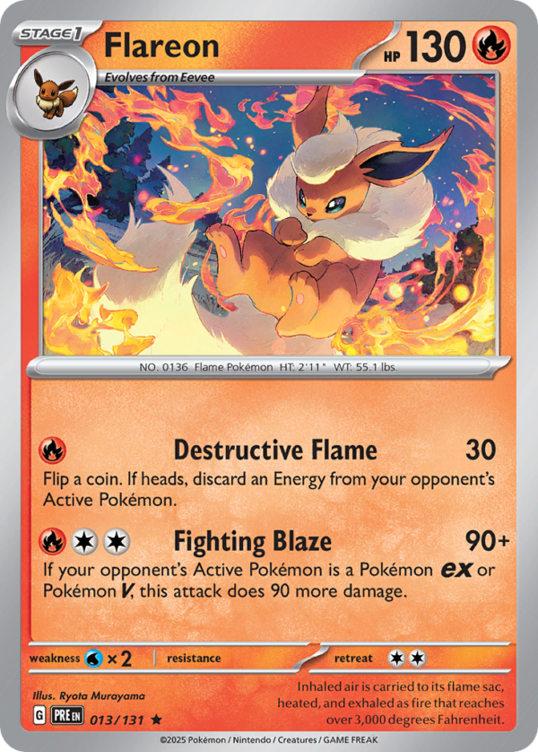 PRE - 013 - Flareon - reverse holo