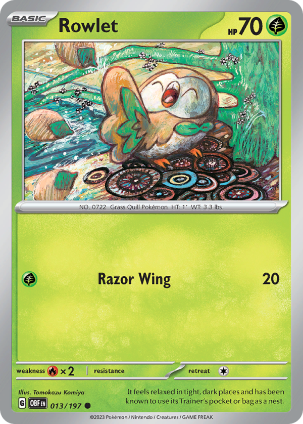OBF - 013 - Rowlet - reverse holo