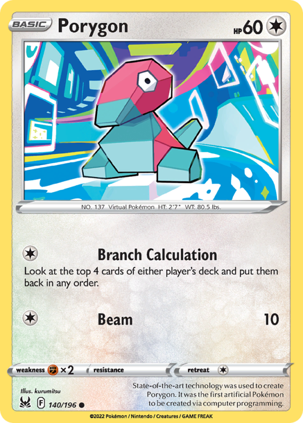 LOR - 140 - Porygon - reverse holo