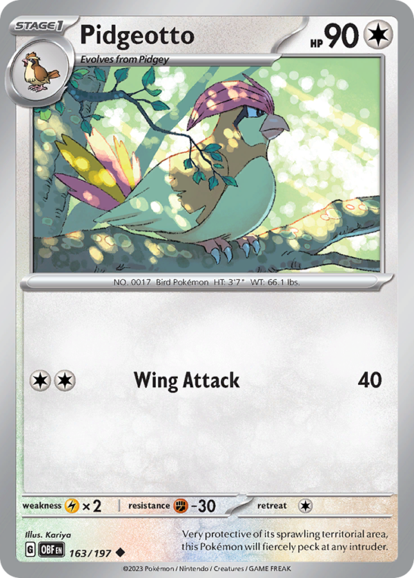 OBF - 163 - Pidgeotto - reverse holo
