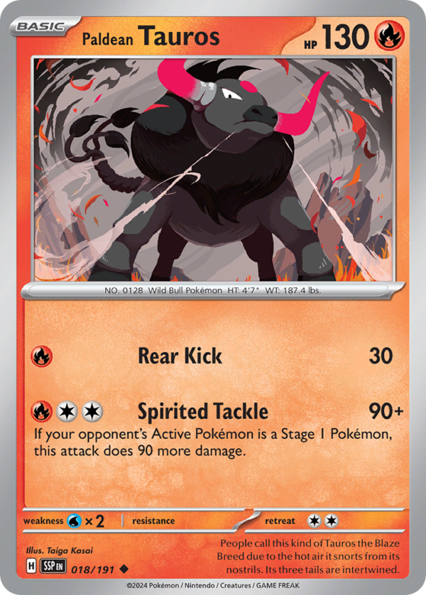 SSP - 018 - Paldean Tauros - reverse holo