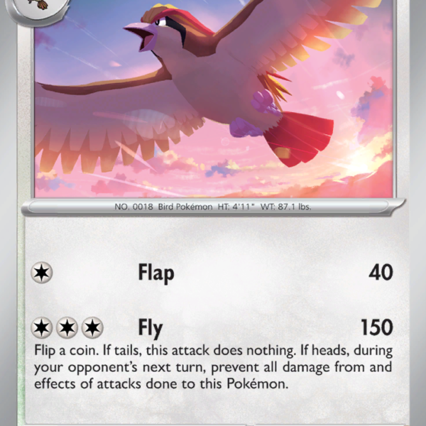 MEW - 018 - Pidgeot - reverse holo