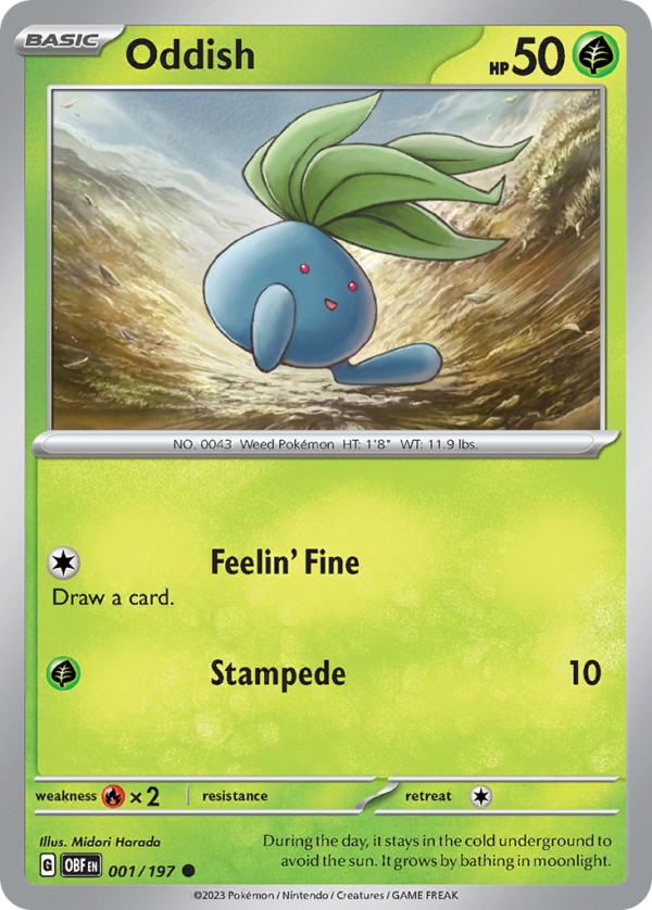 OBF - 001 - Oddish - reverse holo