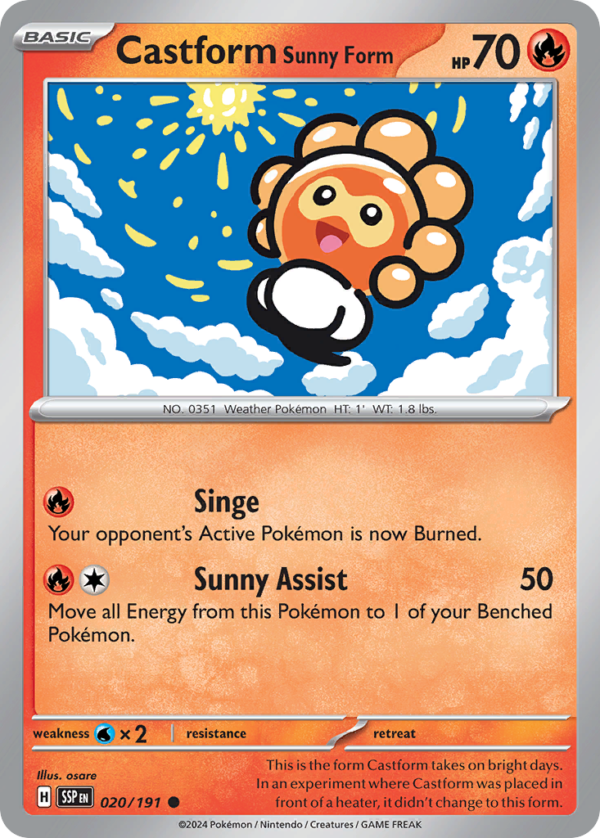 SSP - 020 - Castform Sunny Form - reverse holo