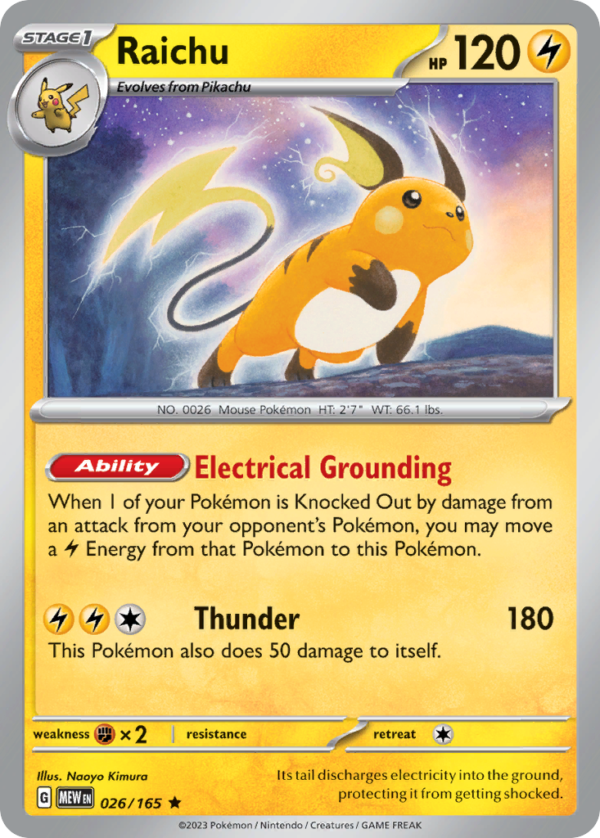 MEW - 026 - Raichu - holo