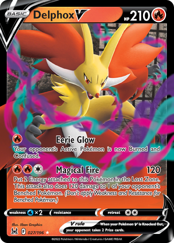 LOR - 027 - Delphox V - Holo Rare V