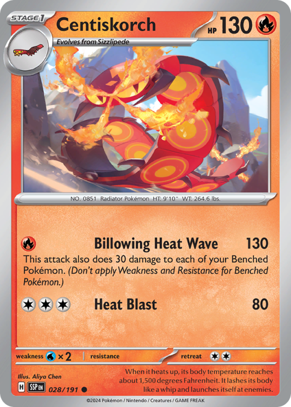 SSP - 028 - Centiskorch - reverse holo