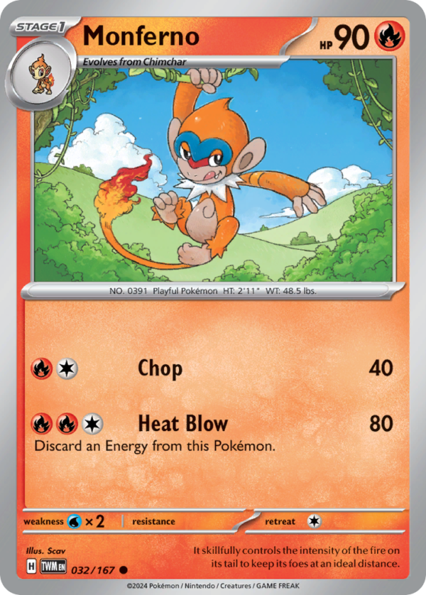 TWM - 032 - Monferno - reverse holo