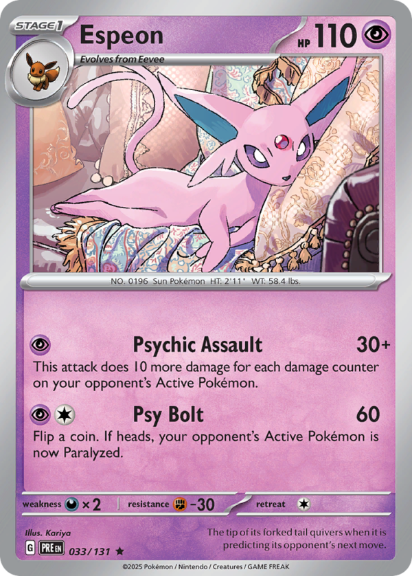 PRE - 033 - Espeon - reverse holo