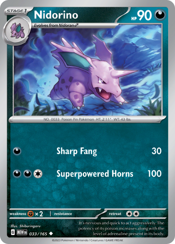 MEW - 033 - Nidorino - reverse holo