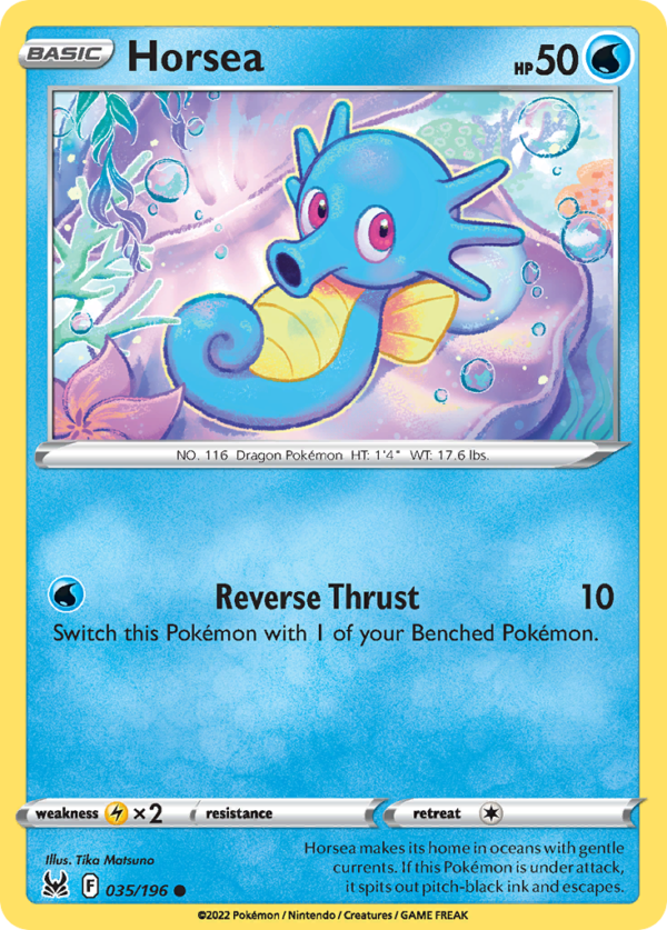 LOR - 035 - Horsea - reverse holo
