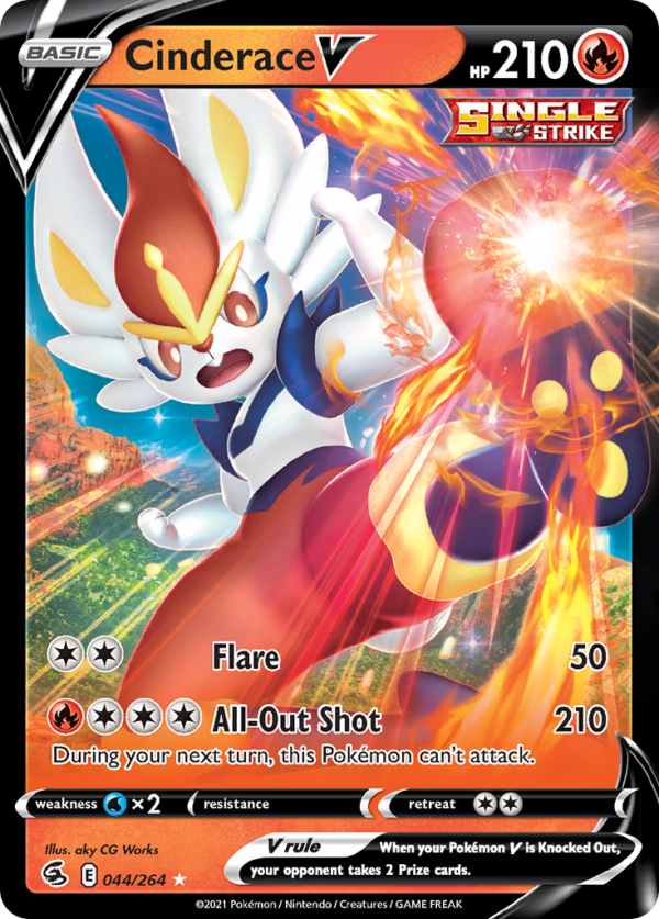 FST - 44 - Cinderace V - Holo Rare V
