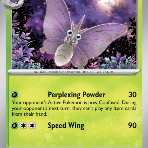 MEW - 049 - Venomoth - reverse holo