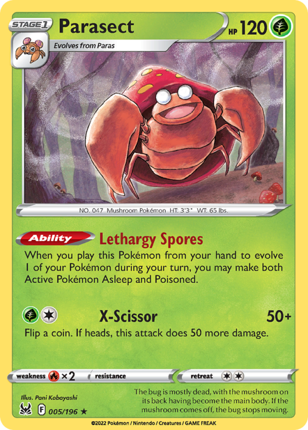 LOR - 005 - Parasect - reverse holo