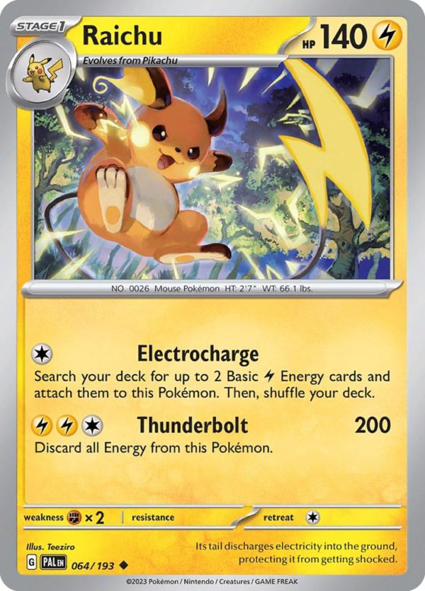 PAL - 064 - Raichu - reverse holo