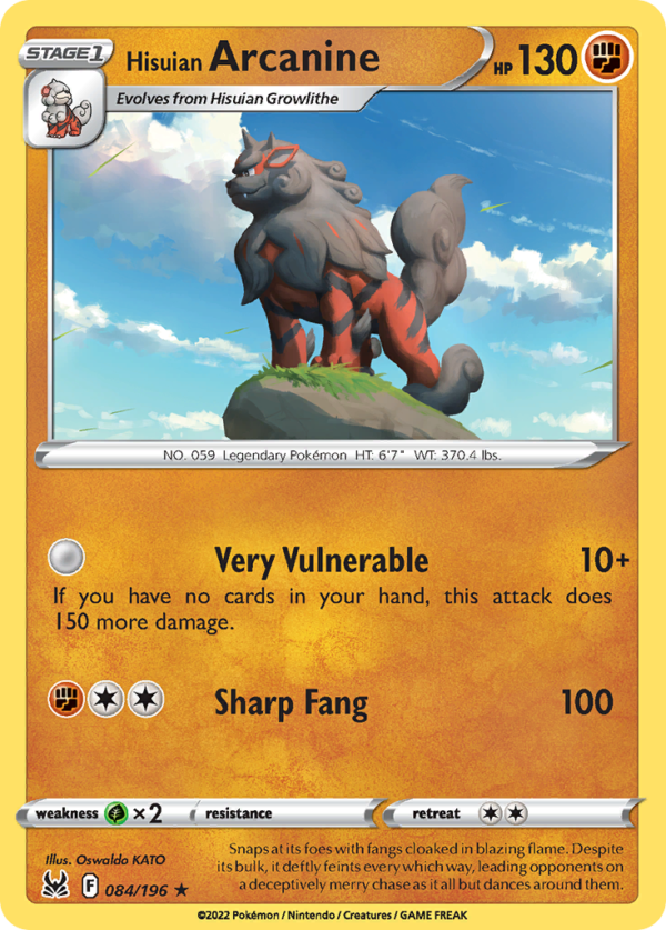 LOR - 084 - Hisuian Arcanine - reverse holo