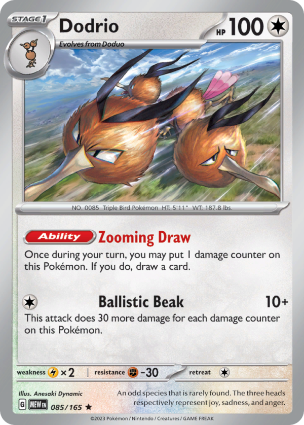 MEW - 085 - Dodrio - reverse holo
