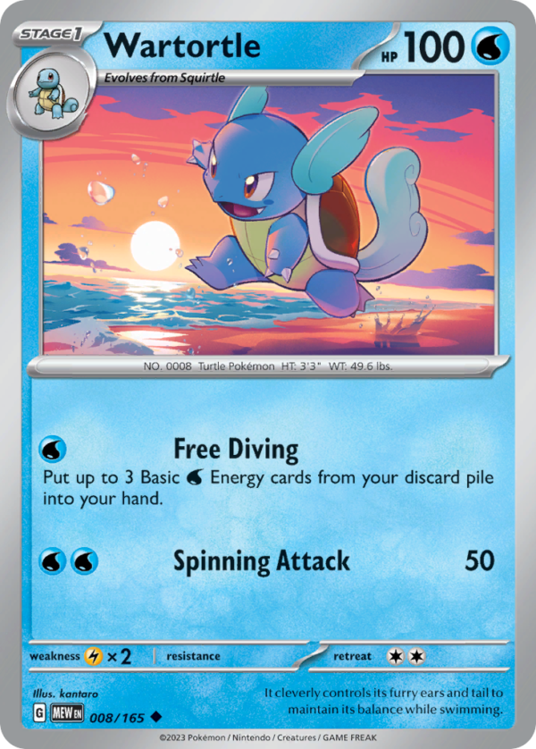 MEW - 008 - Wartortle - reverse holo