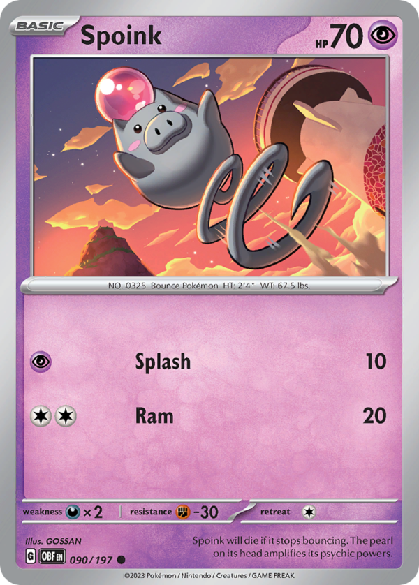 OBF - 090 - Spoink - reverse holo