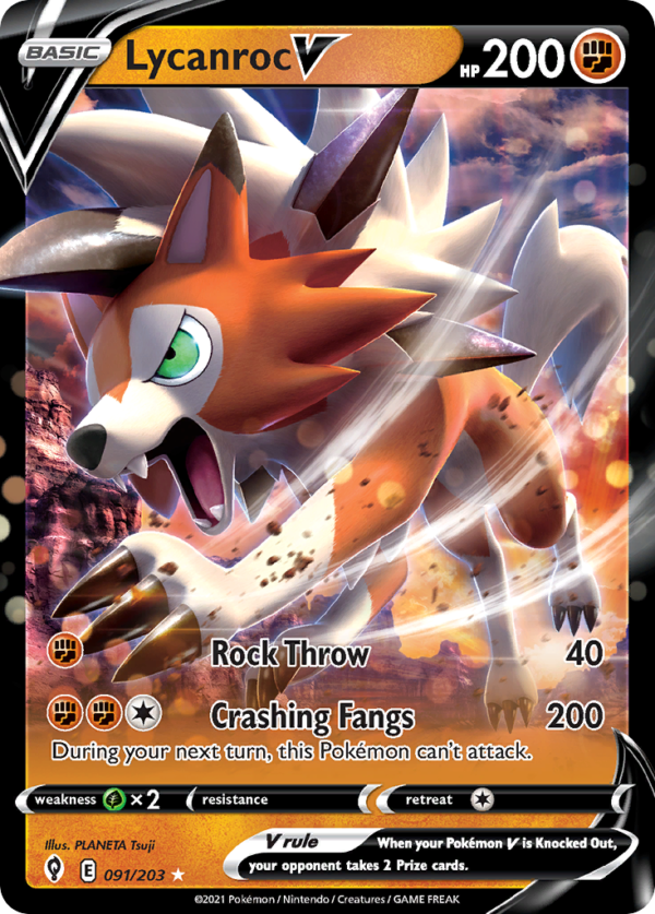 EVS - 91 - Lycanroc V - Holo Rare V