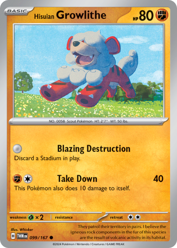 TWM - 099 - Hisuian Growlithe - reverse holo